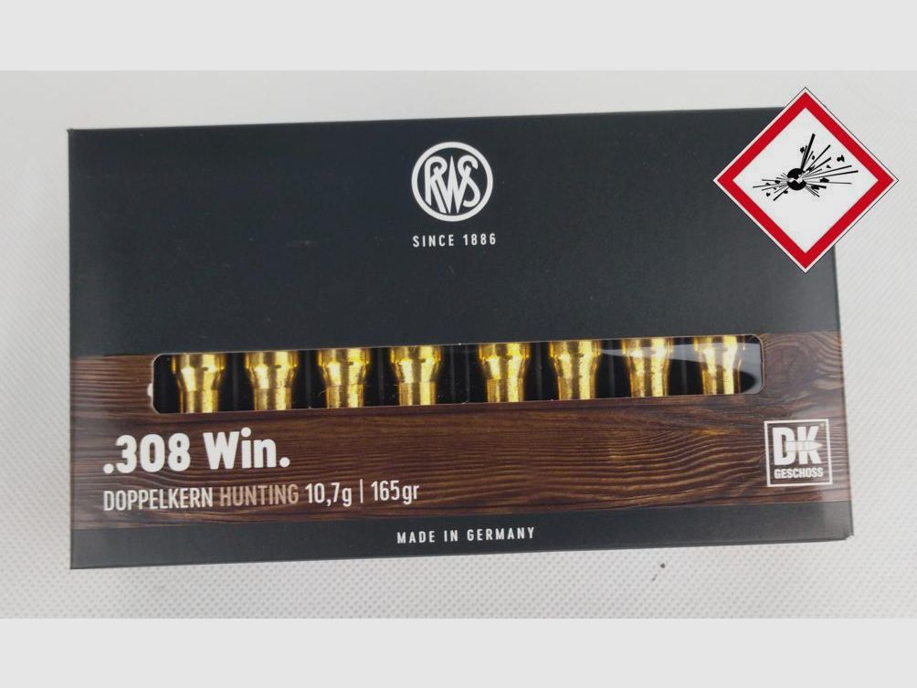 RWS DOPPELKERN Cartucho de caza Cal. .308 Win 165grs
