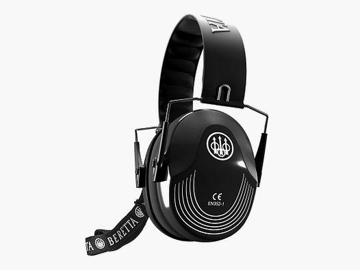 Protection Auditive Beretta New Prevail / Pliable, Noire avec Logo Blanc