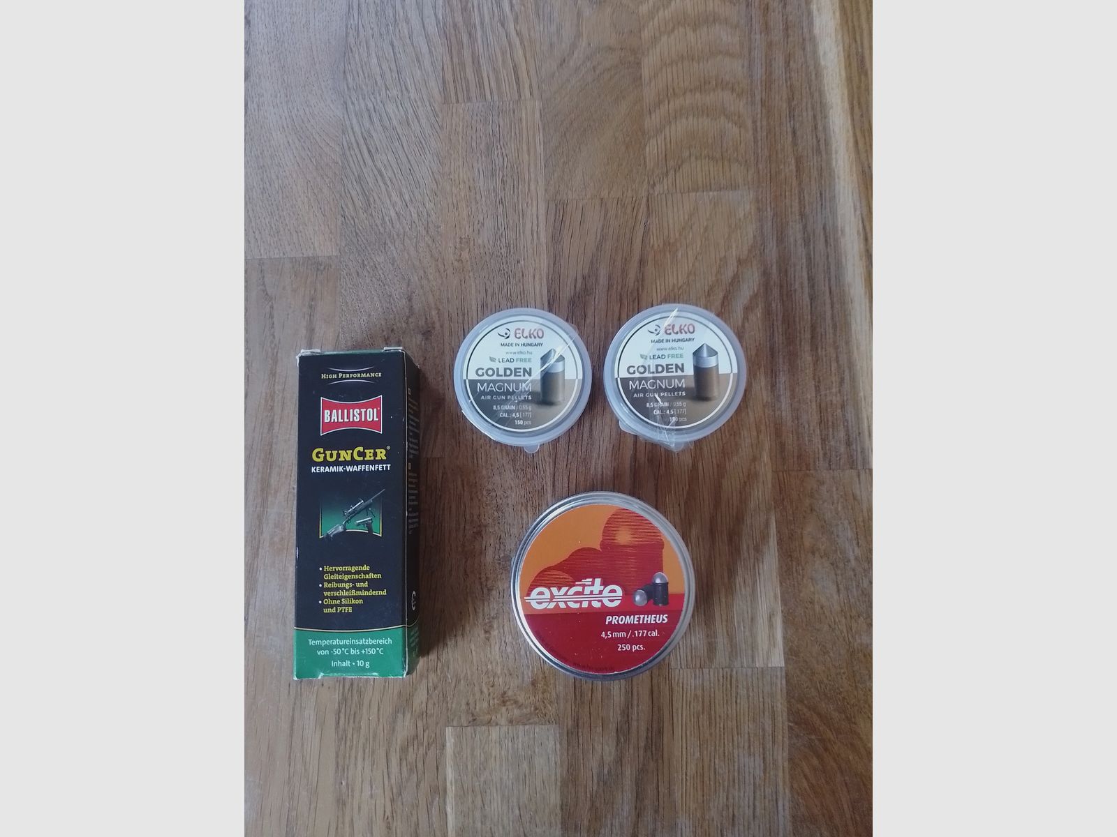 Luftgewehrmunition Spitzkopf-/ Rundkopf Diabolo 4,5mm / .177 cal. Diabolos + Waffenfett 