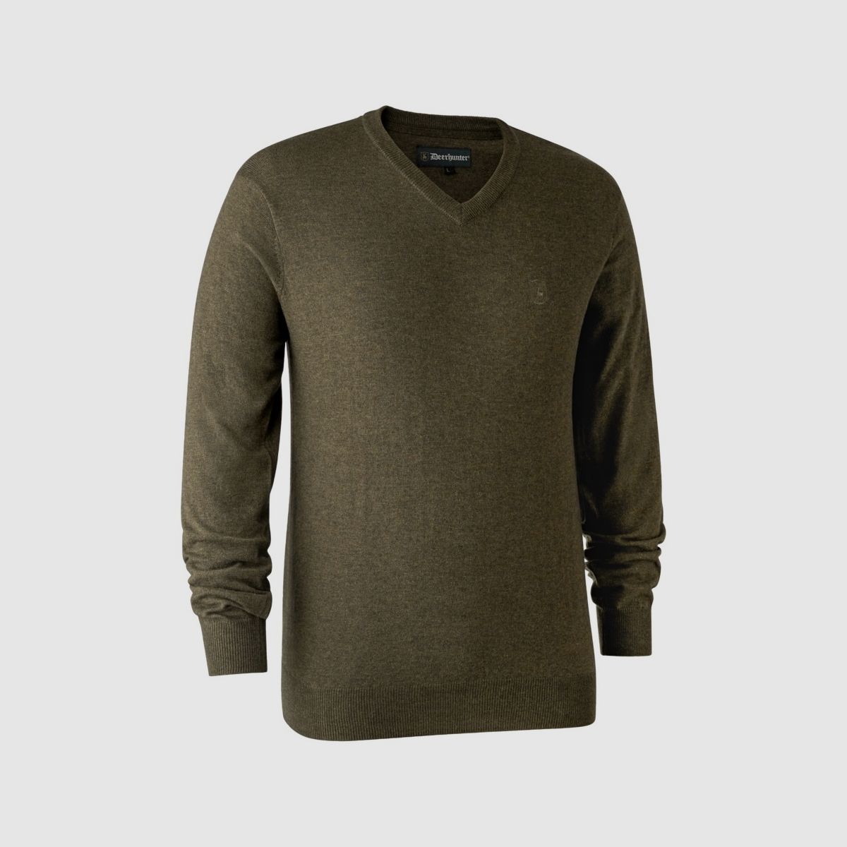 DEERHUNTER Kingston pullover with V-neck Cypress