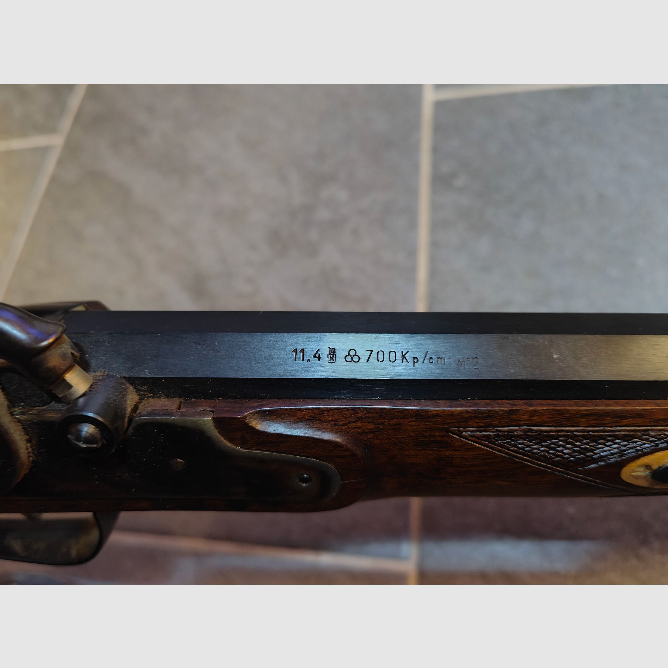 Perkussionsgewehr Kal.45/70 Perk. Länge: ca. 118cm Lauflänge: ca. 74,5cm,