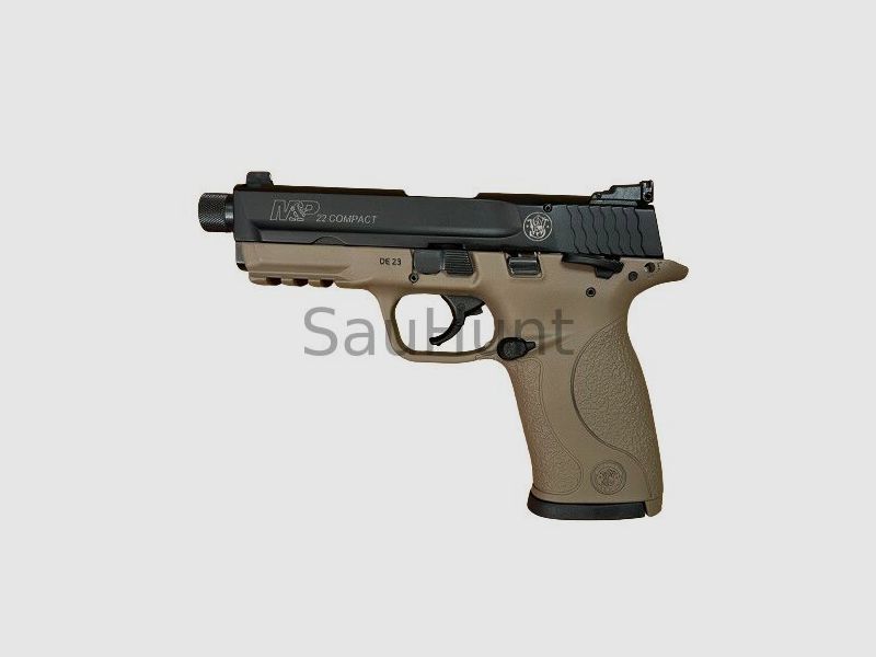 Pistole Smith & Wesson S&W Pistole Mod. M&P 22 Compact FDE-Griffstück mit Z Kaliber .22lr (Long Rifle) mit Zubehör