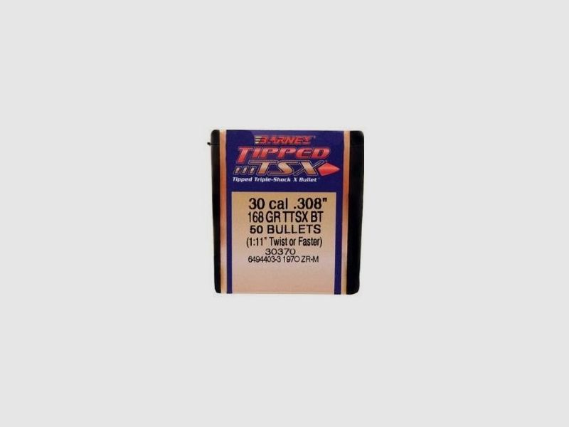 BARNES TTSX Calibre .30 (.308) Chasse - 168 Grain #30370