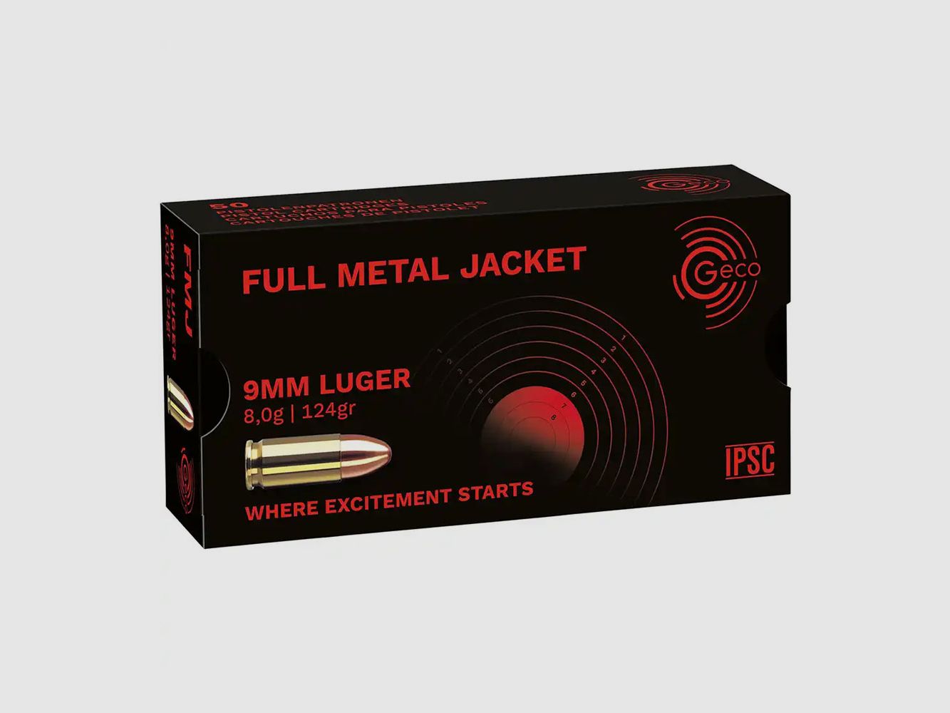 Geco 9 mm Luger Vollmantel 8,0g / 124grs.