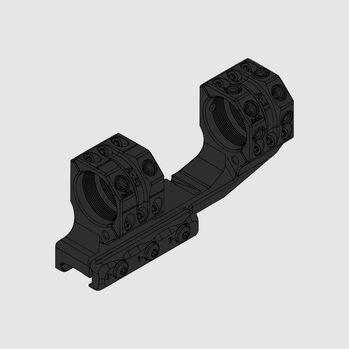 Spuhr SP-3022C Extended Cantilever Scope Mount Gen3 Ø30 H38mm 0MIL Picatinny, Bild 8 von 12