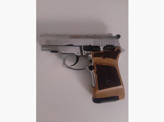 Zoraki 914 verchromt 9 mm p.a.k. mit Echtholz Griffe