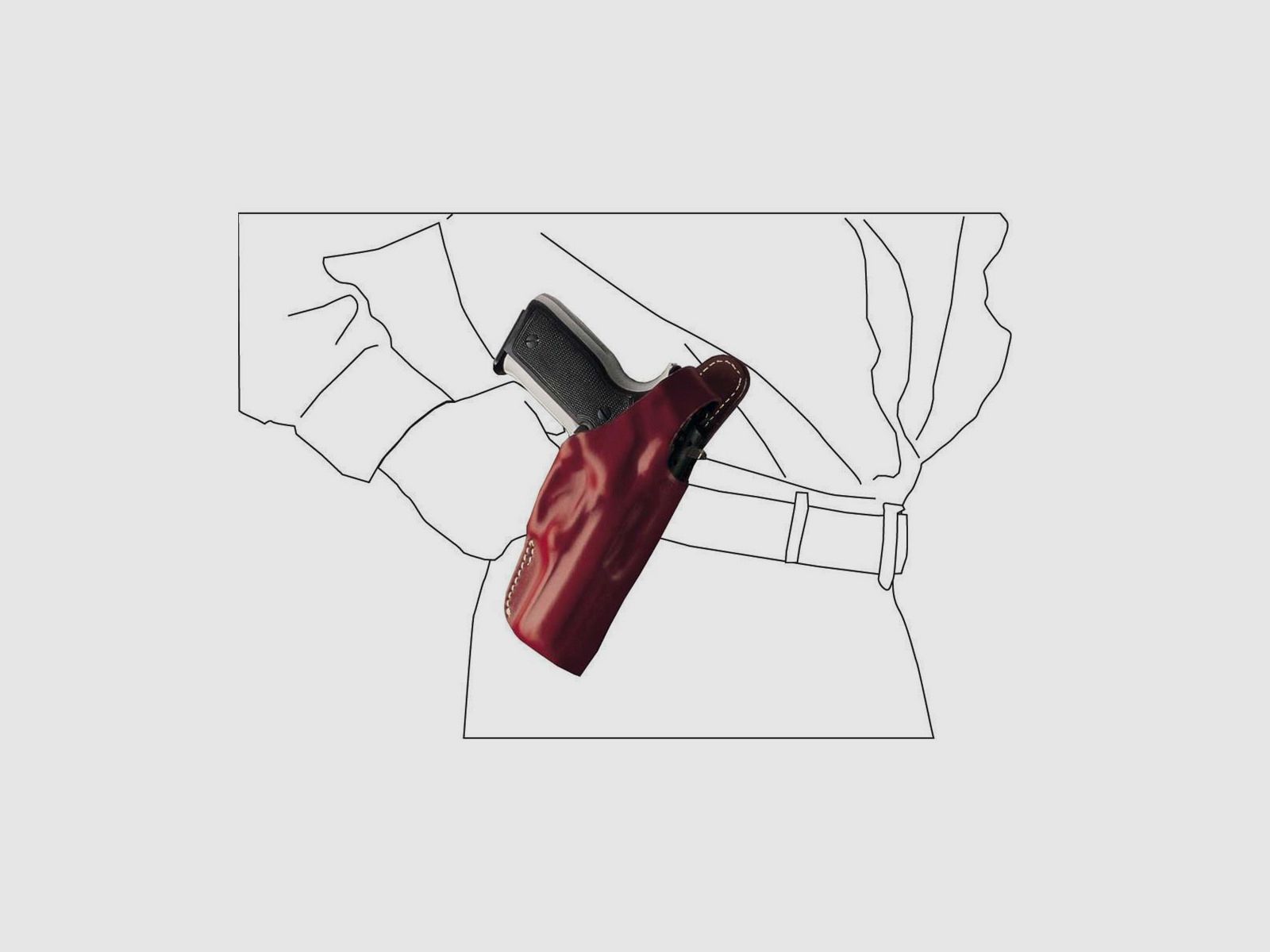 Lederholster "FBI" PRO Walther TPH-Schwarz-Linkshänder