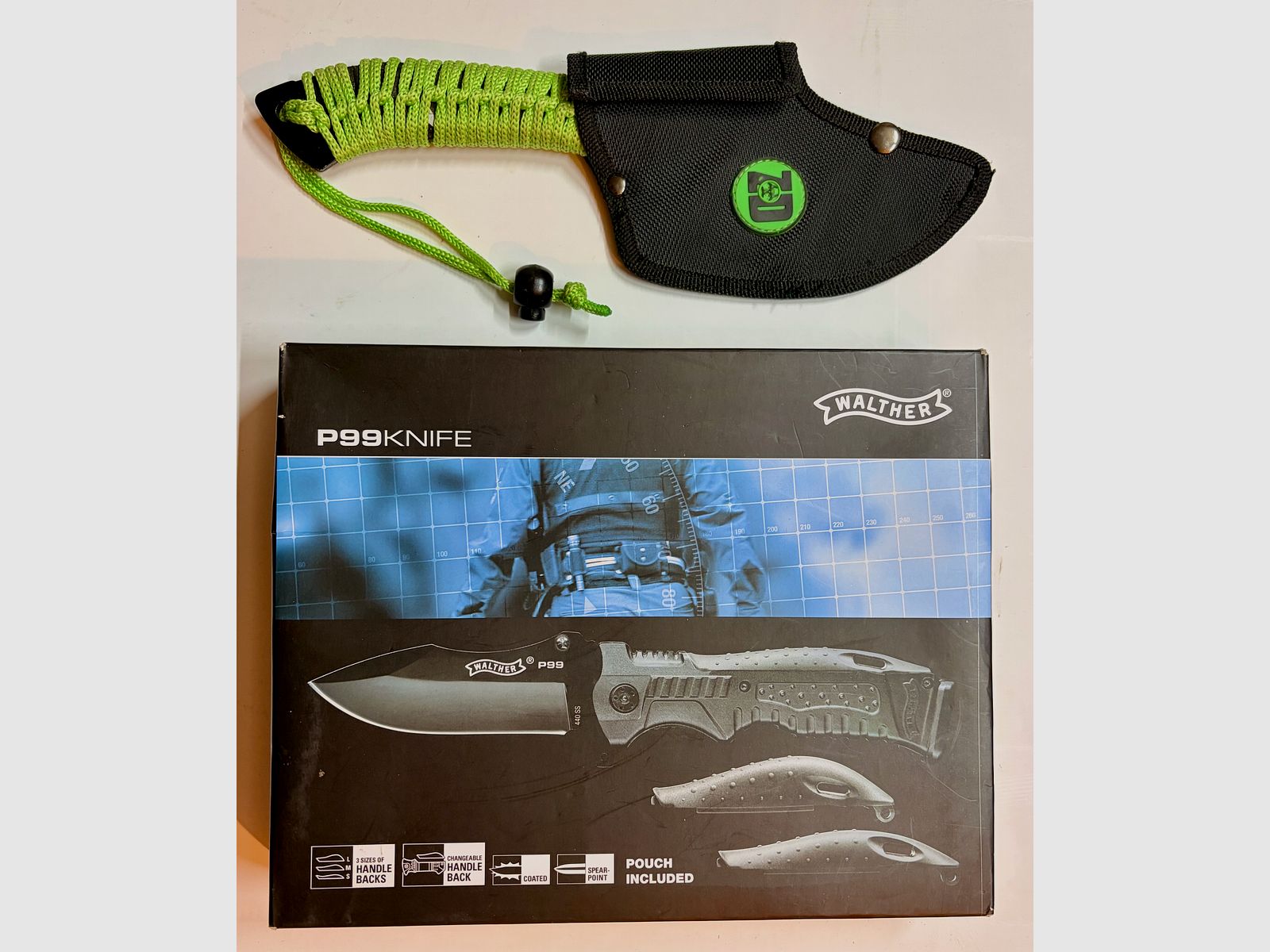 Walther P99 knife (including accessories & original packaging) & Z-Hunter Skinner