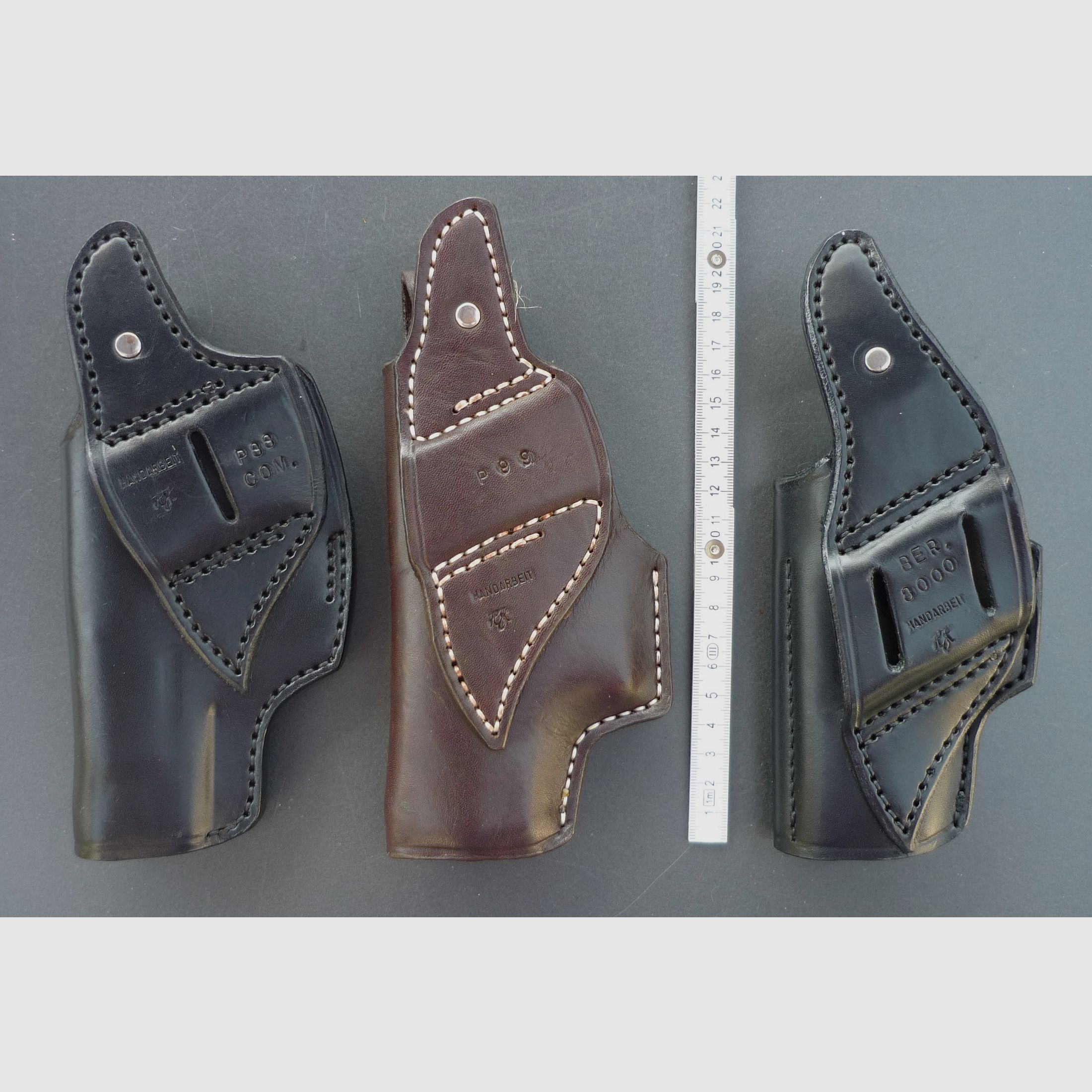 HKDesign Holster  Art. Nr.  002 : Einfachholster mit Snapverschluß  -  für: P88 COM,  P88,  Ber.8000   -  für Rechtshänder