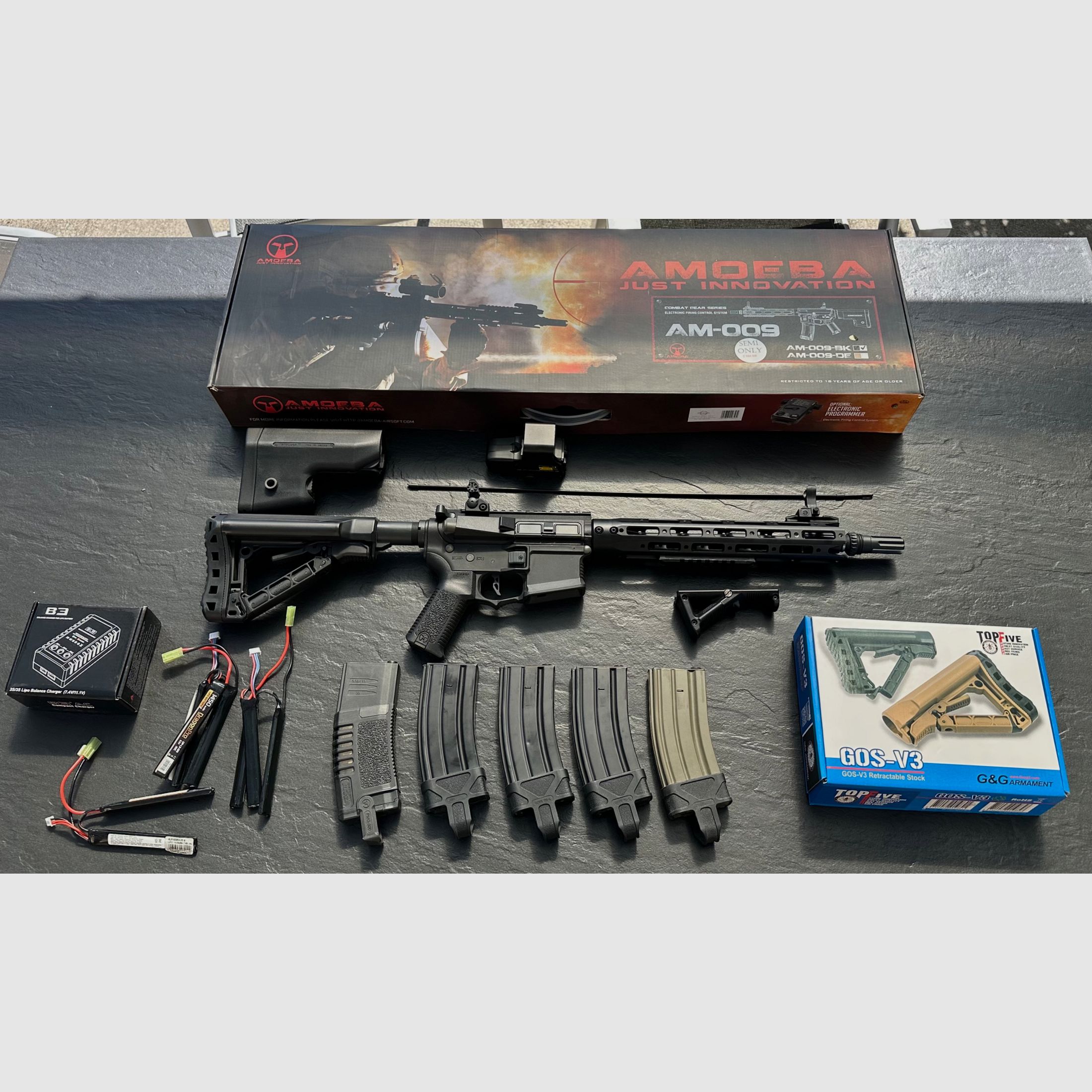 S-AEG complete set, like new (Ares Amoeba AM-009-BK)