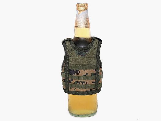 Mini Schutzweste für Bierflasche / Weinflasche / Thermosflasche - Digital Woodland