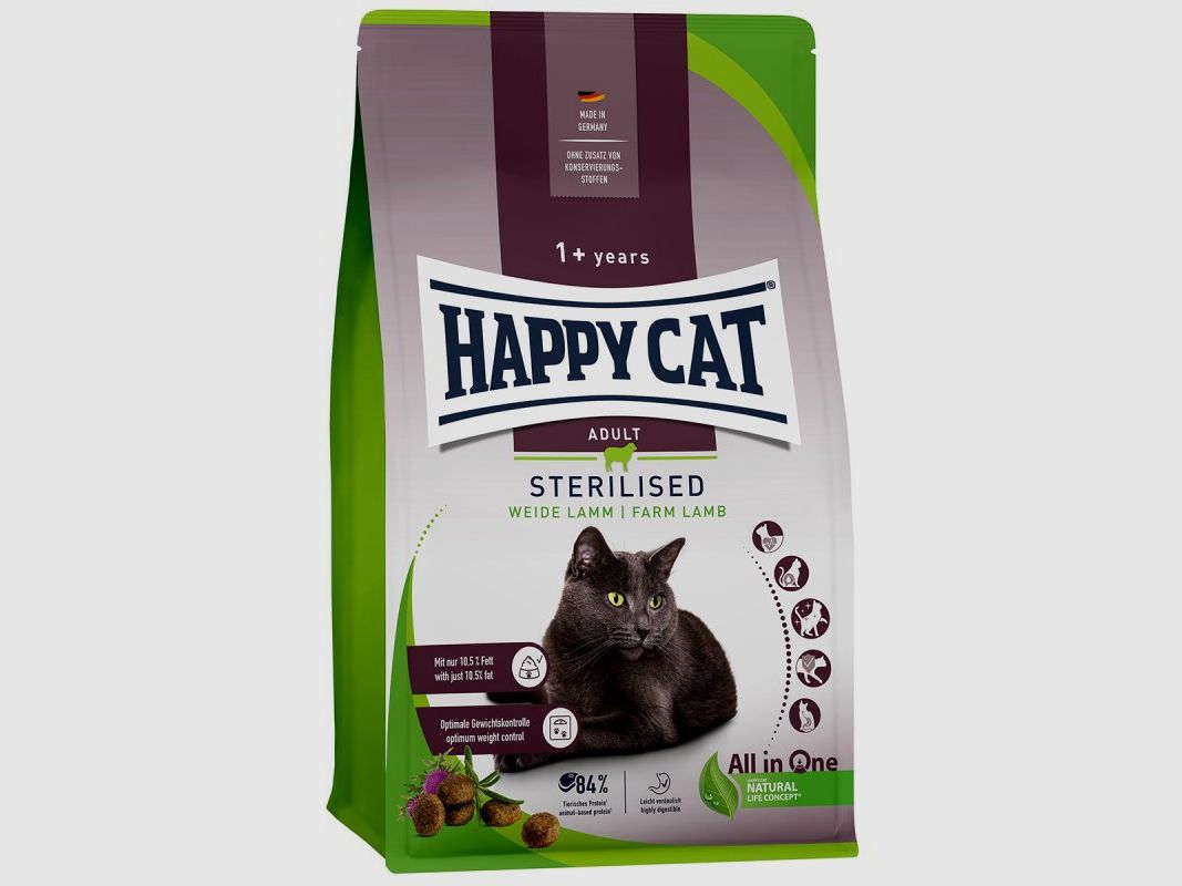 Happy Cat Katzen Trockenfutter Sterilised Weide Lamm 4 kg