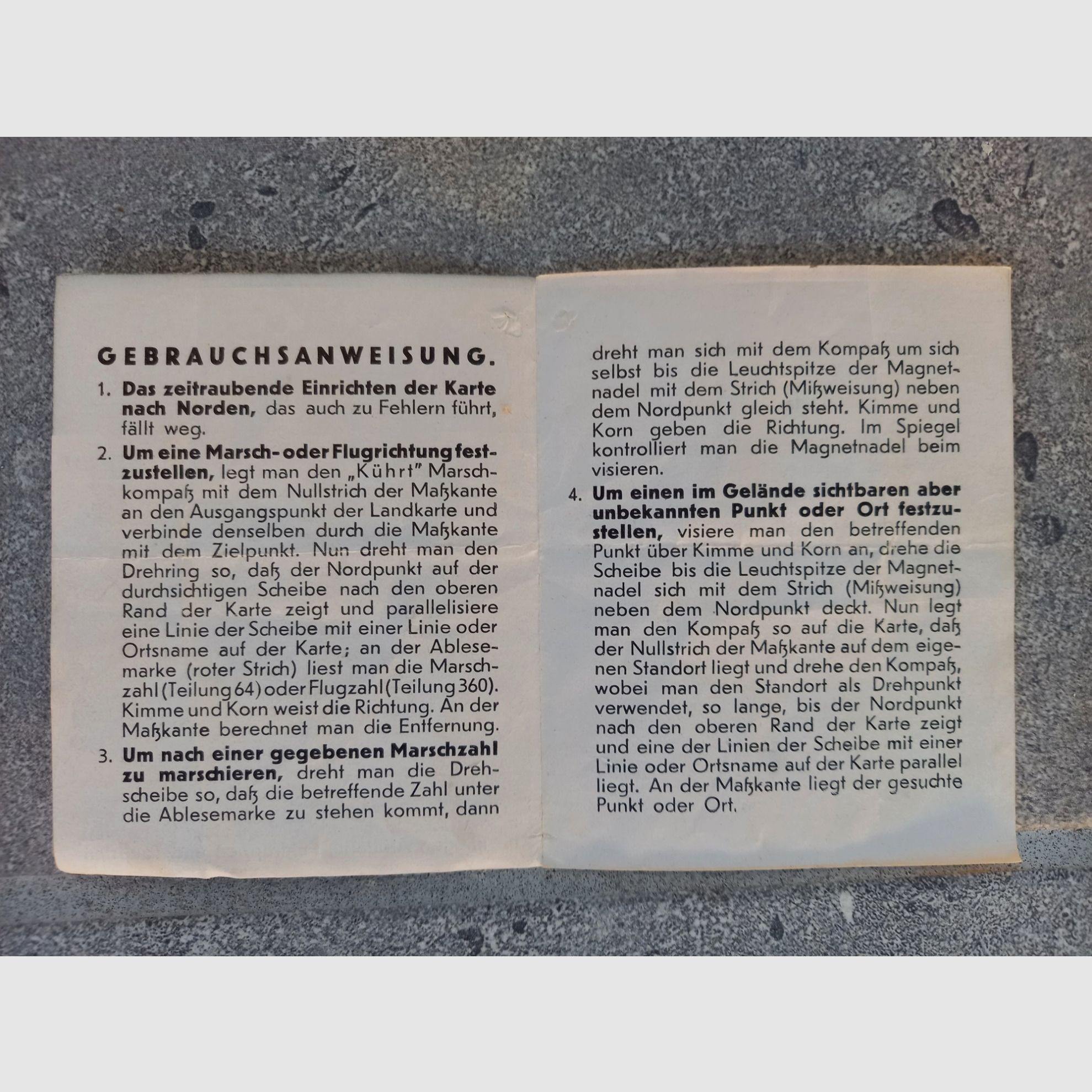 Vintage WWII officers compass - Wehrmacht Marsch Kompass Firma Kührt D.R.P. 1938