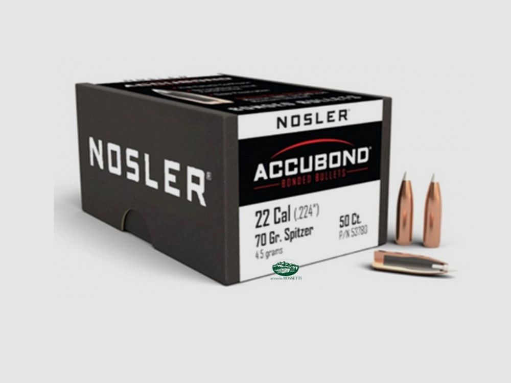 NOSLER Geschosse ACCUBOND Kal.22 (.224) 70gr. 50St. 53780