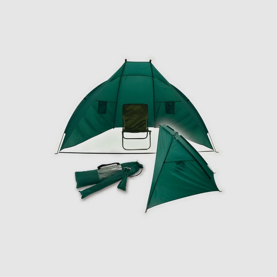Behr Eco Shelter - Allwetterschutz für Angler und Freizeit - 2,4 x 1,4 x 1,3m - Grün