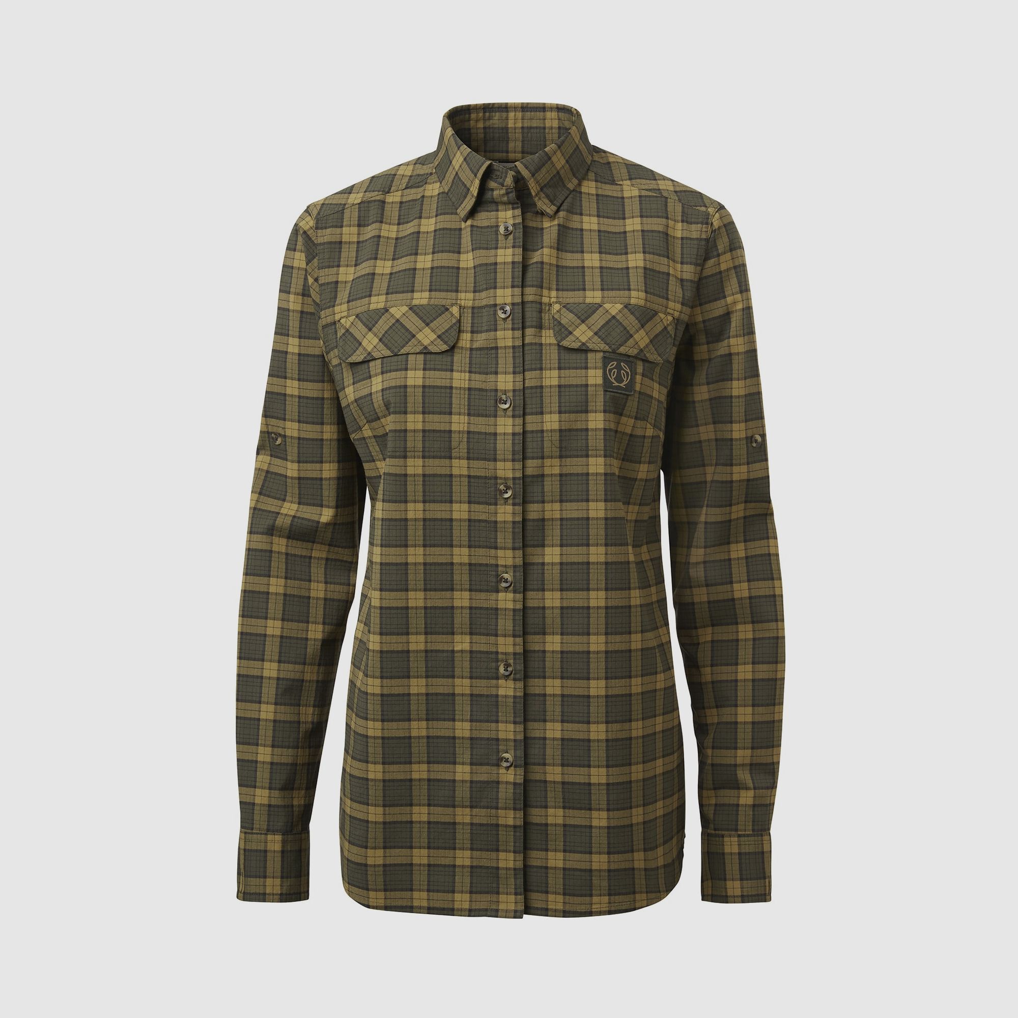 Chevalier Creek Coolmax Hunting Shirt Ladies, 46W, Moss Checked