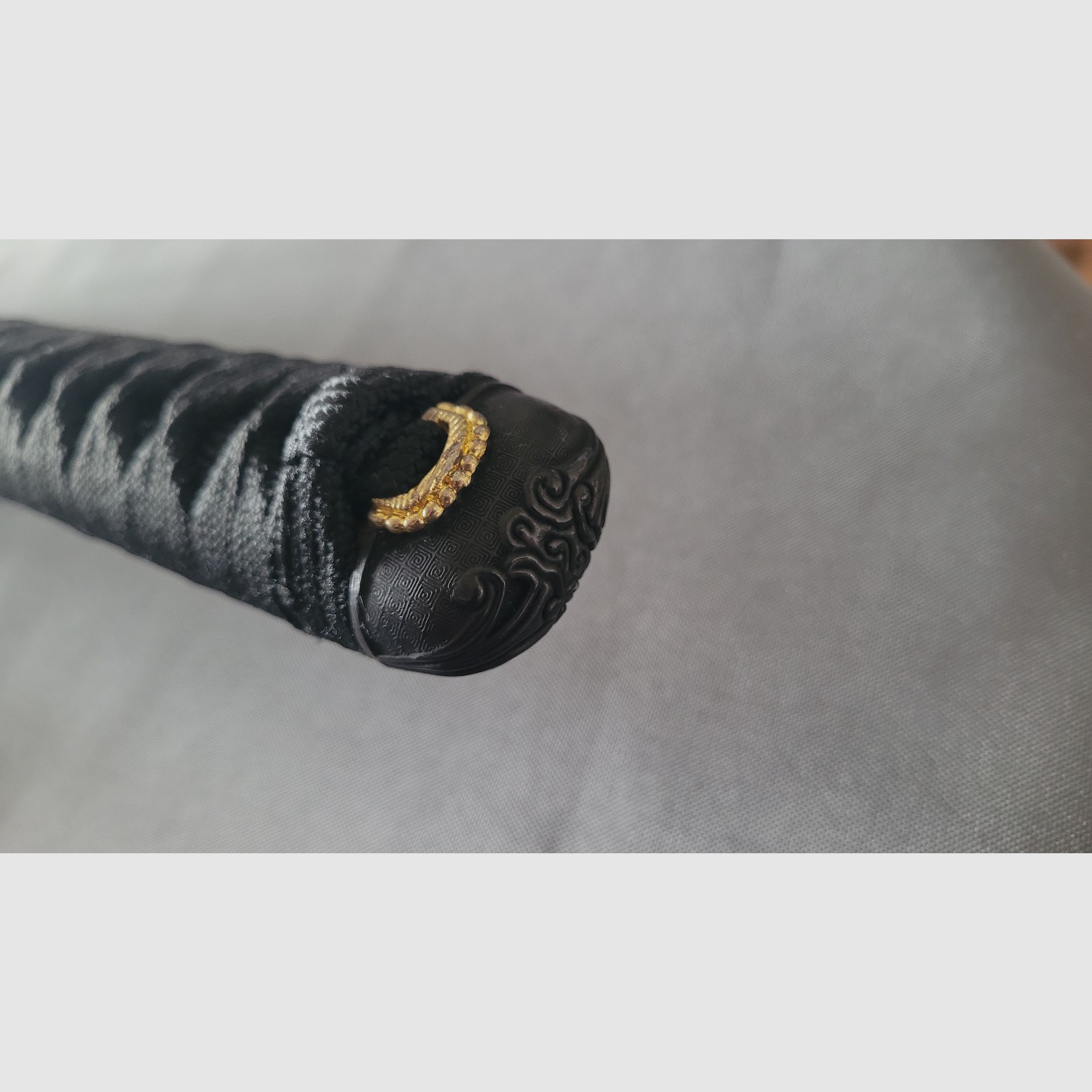 Ninjato Katana Schwert Schwarz Roter Damast wie Neu