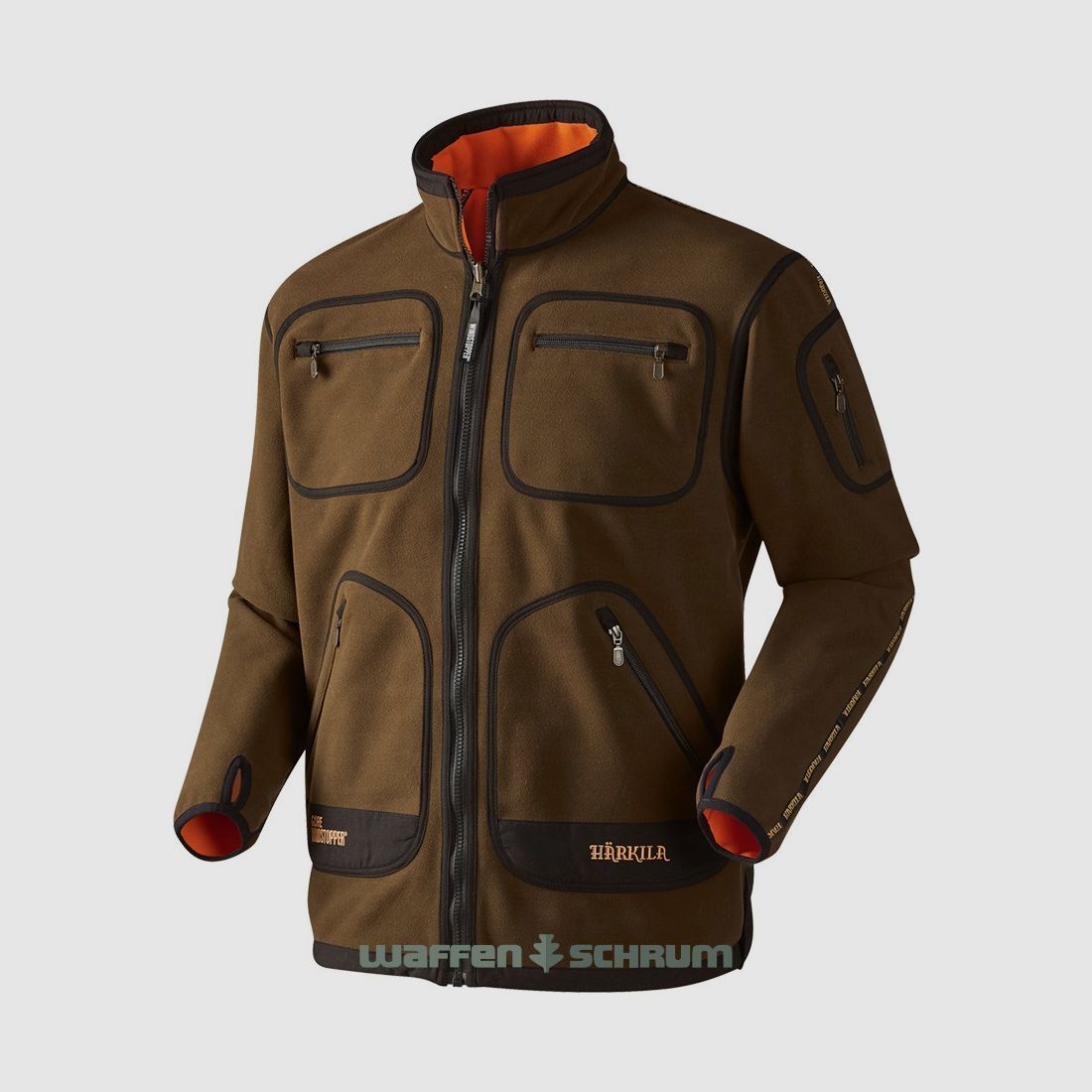Härkila Fleecejacke Kamko Green - Orange Blaze