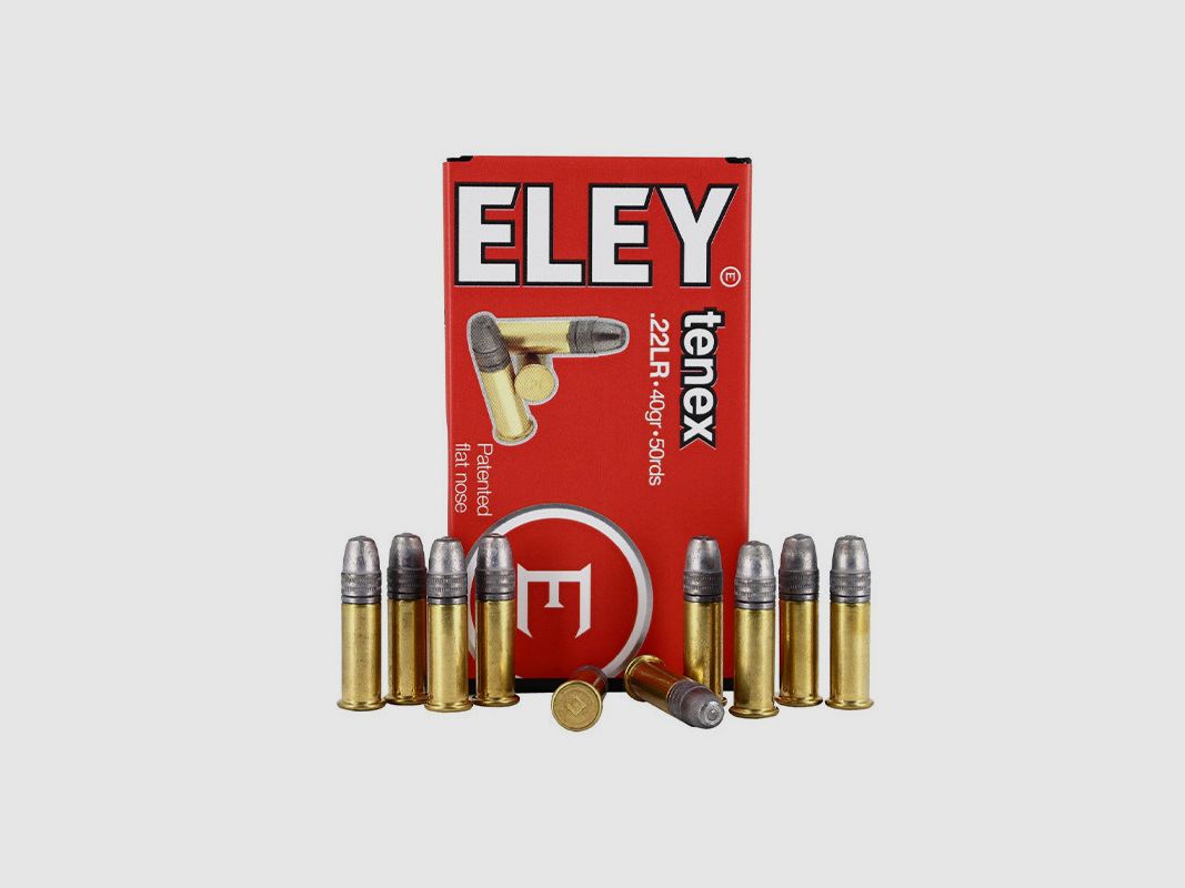 Box mit 50 Patronen .22LR Pistole Tenex Pistol ELEY