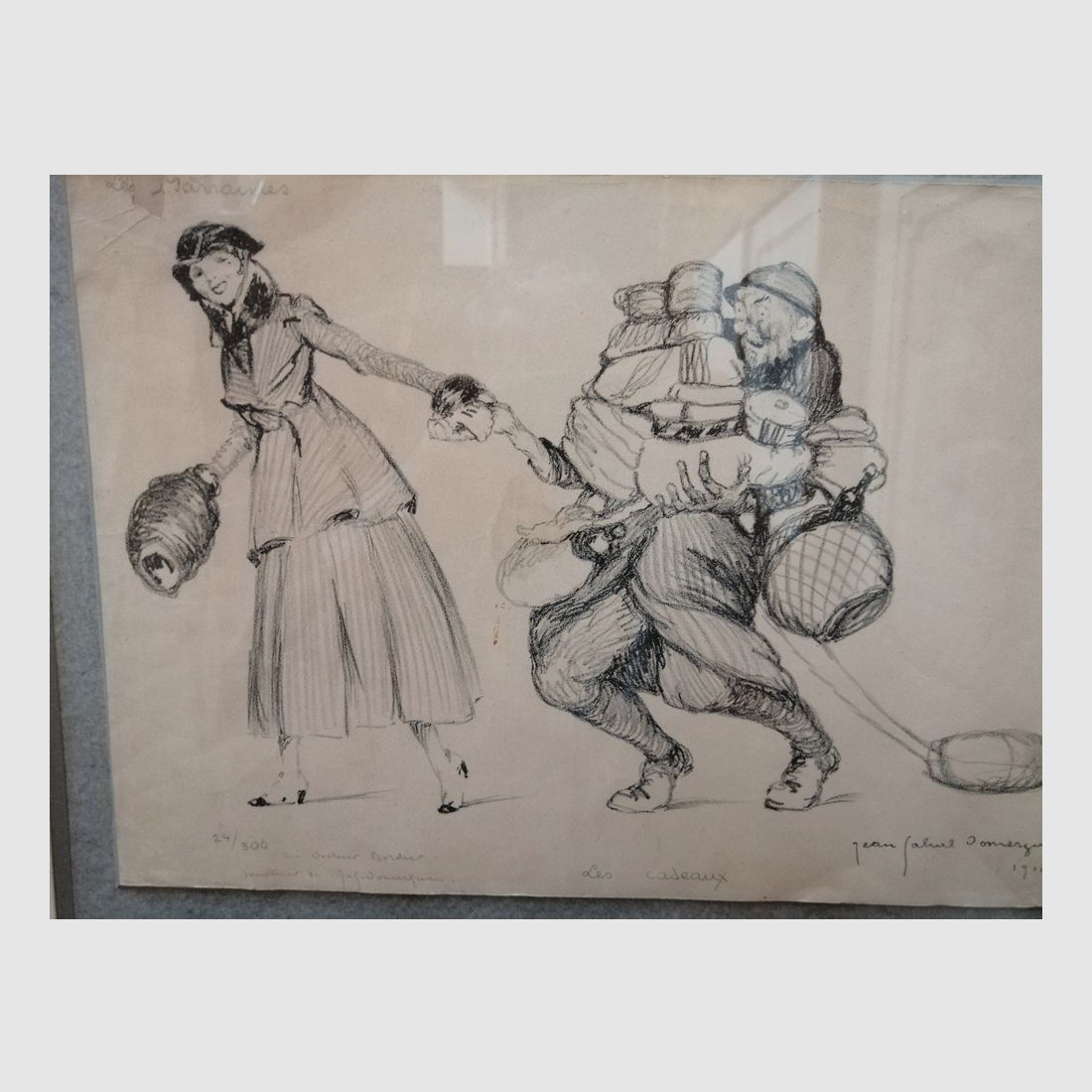 Seltene Kriegsgravur Jean Gabriel Domergue – Maler der Pariser Pin-ups – signiert – datiert – Um 1916, Bild 3 von 6