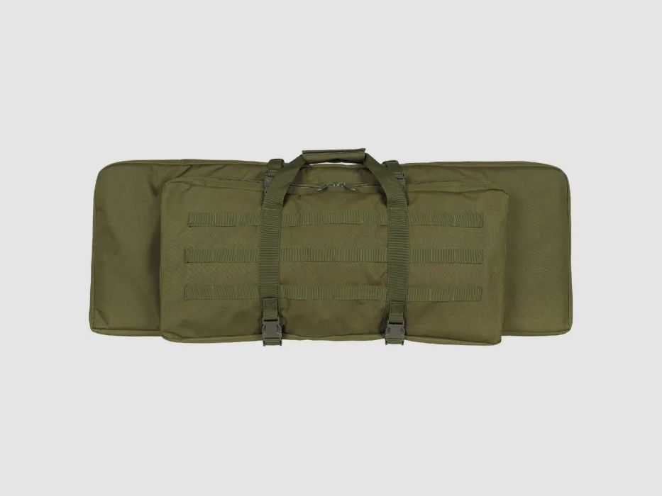 Rifle bag for 2 long guns up to 95cm, olive, with partition and backpack straps
