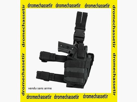 Regulowany holster na udo do pistoletu i uchwyt na magazynki, czarny