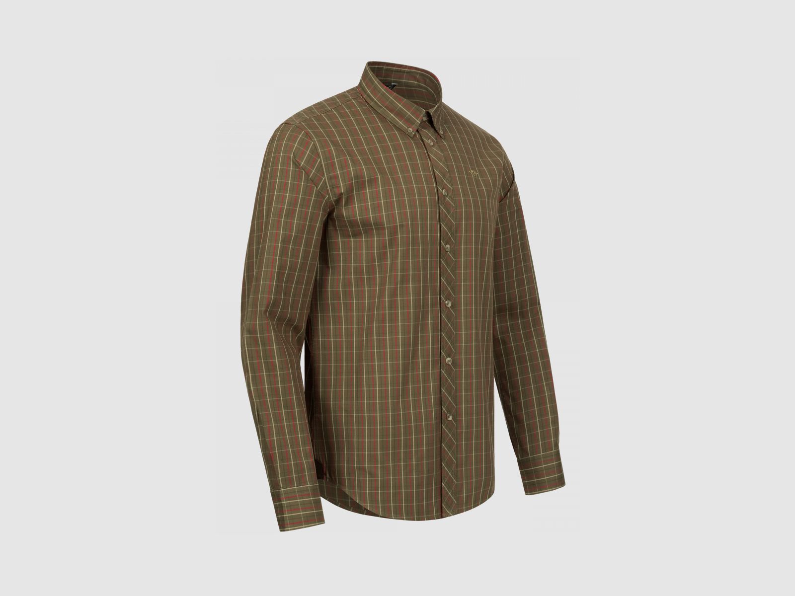 BLASER Tristan 22 Dark Olive Red Check Shirt