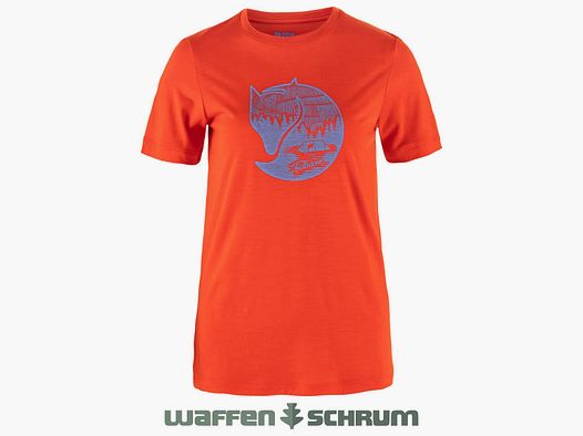 Fjällräven T-Shirt Abisko Wool Fox Flame Orange-Ultramarine