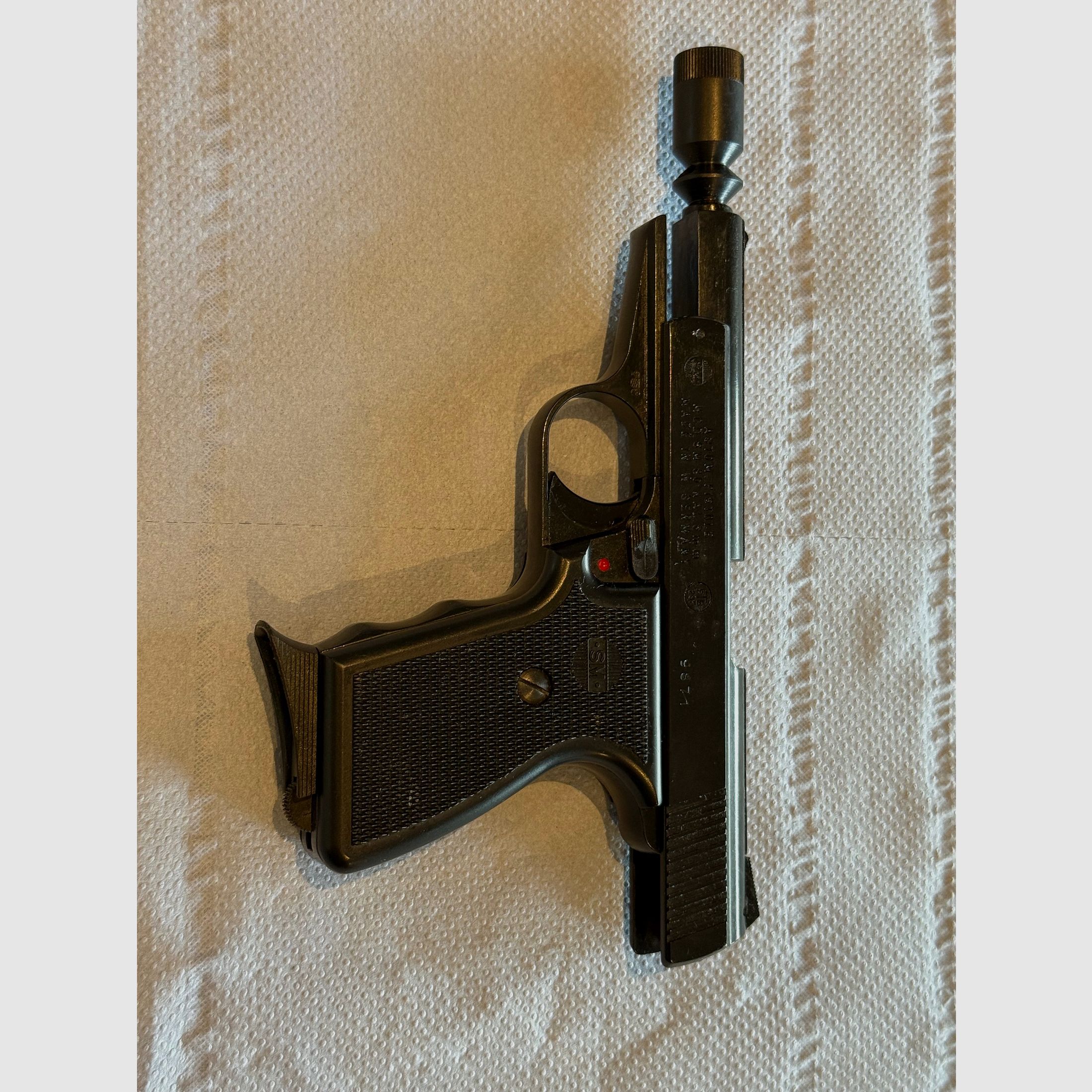 SM Rhöner SM 80 – Klassische Schreckschusspistole im Kaliber 8mm P.A.K. (PTB 267, Beschuss KC 1992)