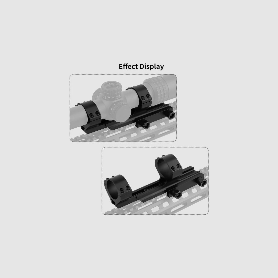 Dubbele ringmontage voor 20 mm Picatinny-rail, 25,4 mm/30 mm