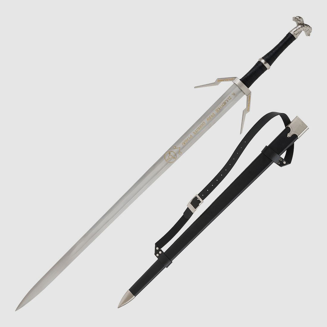 Schwert Witcher Silberschwert mit Gravierungen