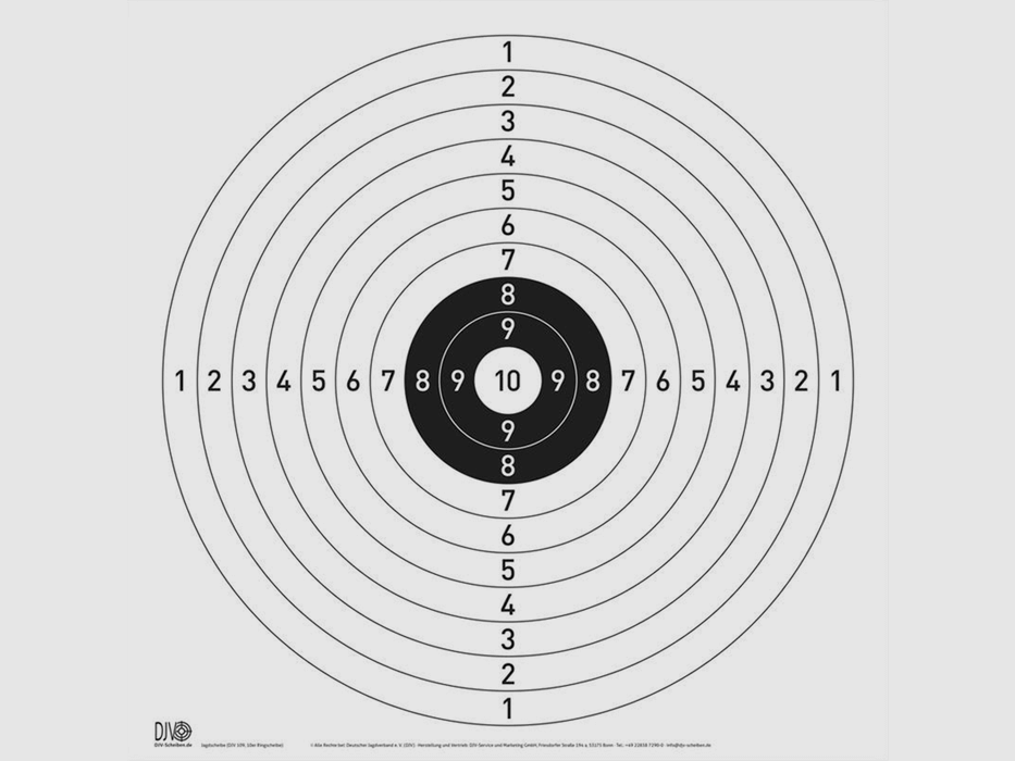 DJV-Jagdscheibe (10er-Ringscheibe, 50m)