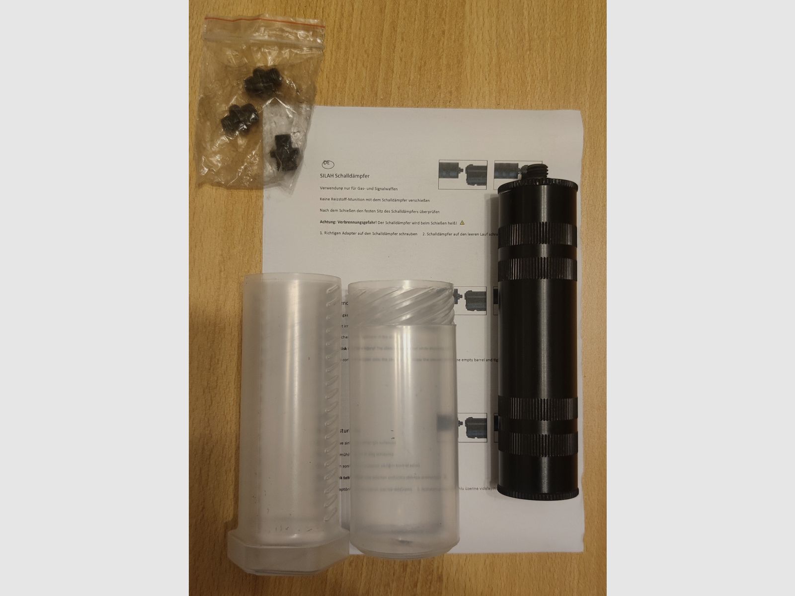 Silah Schalldämpfer schwarz für Schreckschusswaffen 