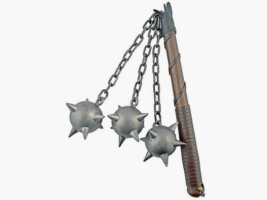 Morgenstern mit drei Metallkugeln und Kette