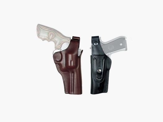 Gürtelholster mit Clip "G-MAN" 7"-1/2" N-Frame S&W M&amp;P R8/27/29/327/329/57/625/629,Taurus 17/44/425/97/990/991/992,Ruger Redhawk 44-Linkshänder-Braun