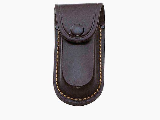 Étui en cuir marron pour couteau pliant - longueur de la poignée 10 cm