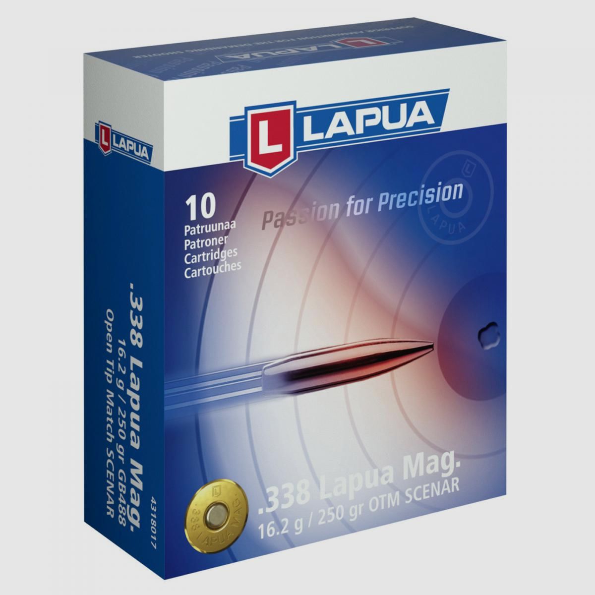 Lapua .338 Lapua Mag. 250GR Scenar 10 cartouches