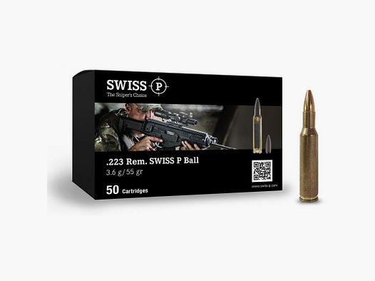 50 Cartridges SWISS Cal 223 Rem 55gr FMJ