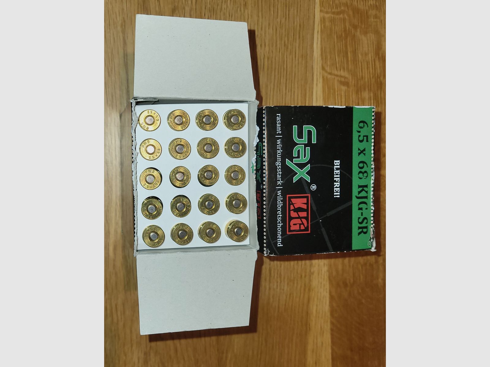 45 disparos 6,5x68 KJG-SR SAX/RWS sin plomo