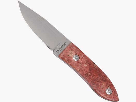 Maserin Messer Ahorn Holz rot mit schöner brauner Lederscheide
