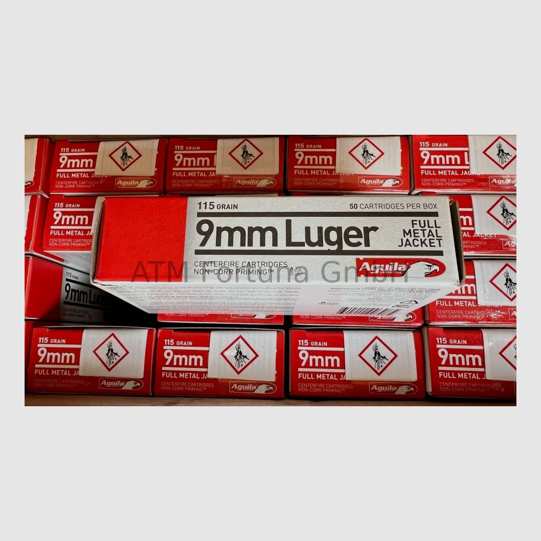 Aguila 1000 Stück Standard 9mm Luger (9x19) FMJ 115 grs Pistolenpatronen