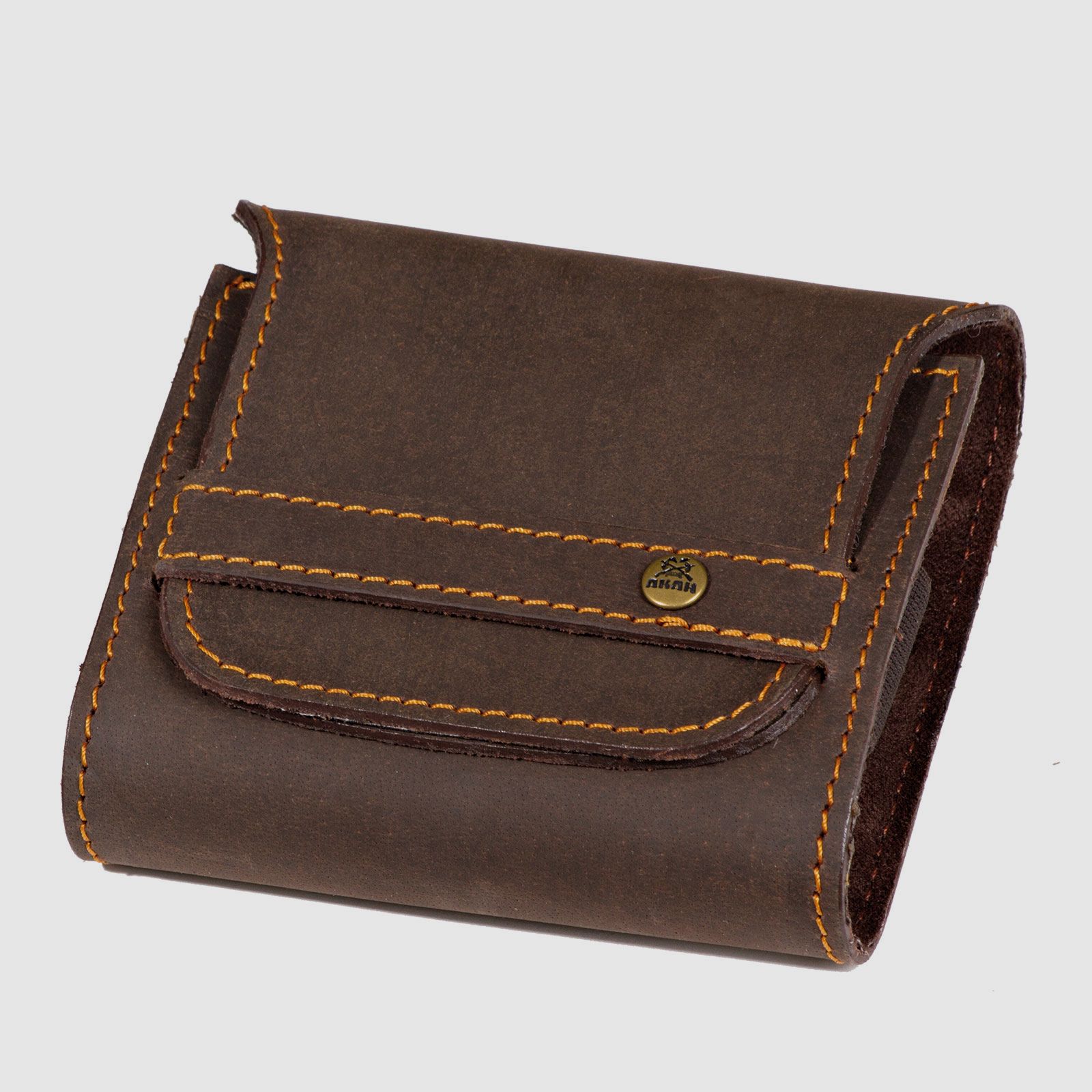 AKAH cartridge case made of buffalo leather for 3 bullet cartridges and 4 shotgun cartridges