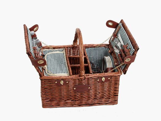 Lovergreen Picknick Motiv Picknickkorb fr vier Personen Saint Germain vichy grn