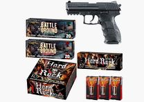 Set di Capodanno Heckler & Koch P30 Pistola a Salve 9 mm P.A.K. nera