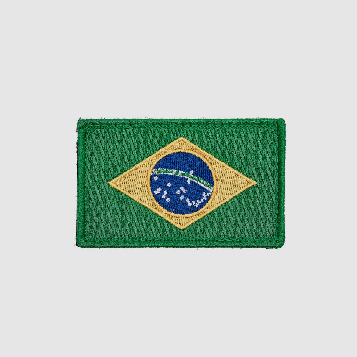 Brazil Flag Embroidery Patch with Fastener Hook and Loop, image 1 of 3