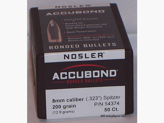 50St. NOSLER Geschosse 8mm(.323Dia.) - 200 - ACCUBOND - #54374