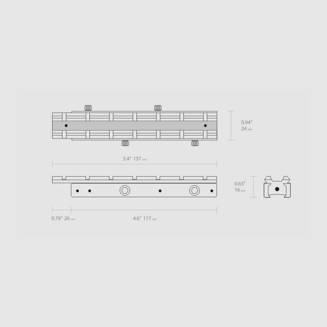 HAWKE 22403 Adapterschiene 3/8" RIFLE TO WEAVER ELEVATED 1 Stück