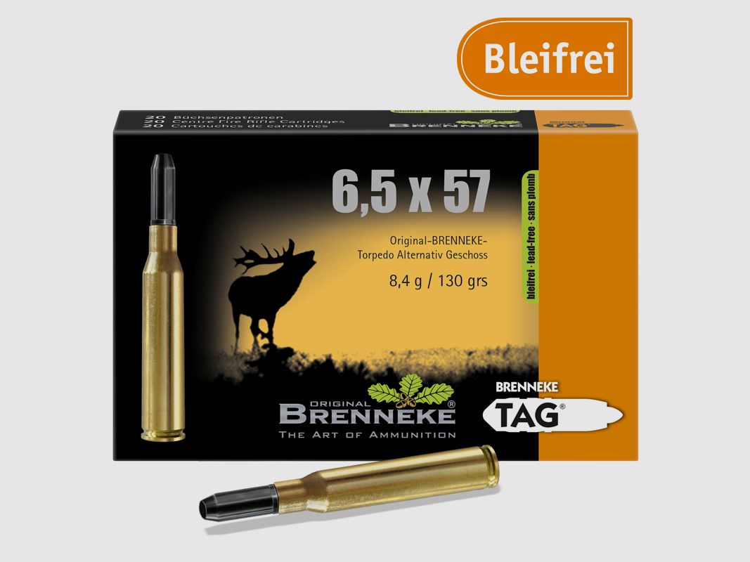 Brenneke 6,5x57 130GR TAG 20 patronen