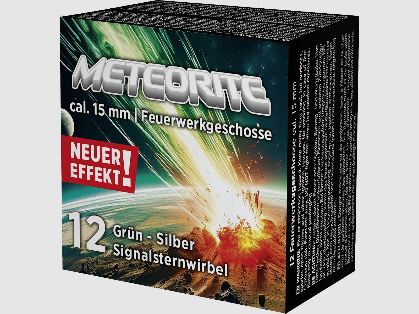 Meteorito de torbellino de señal - caja de 12 verde-plata