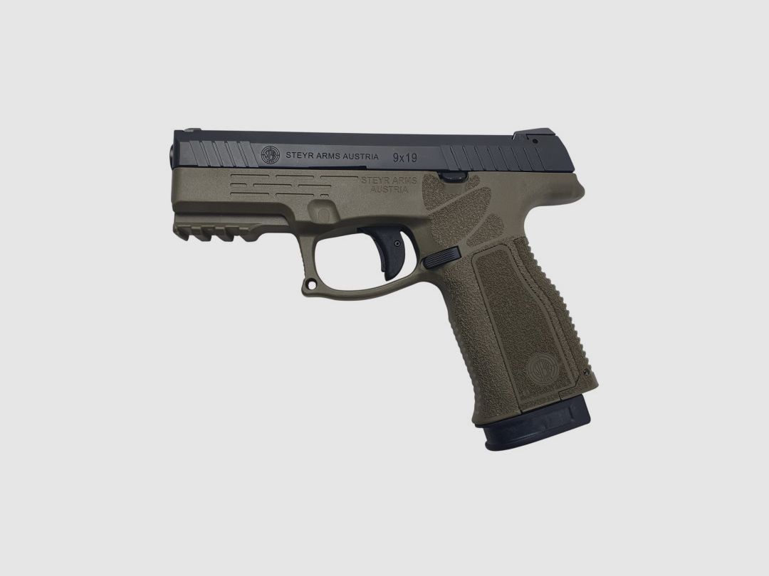 AANBOD STEYR - PISTOOL STEYR M9-A2 OLIVE TRAPEZIUMVISIERING KAL.9x19, afbeelding 2 van 8